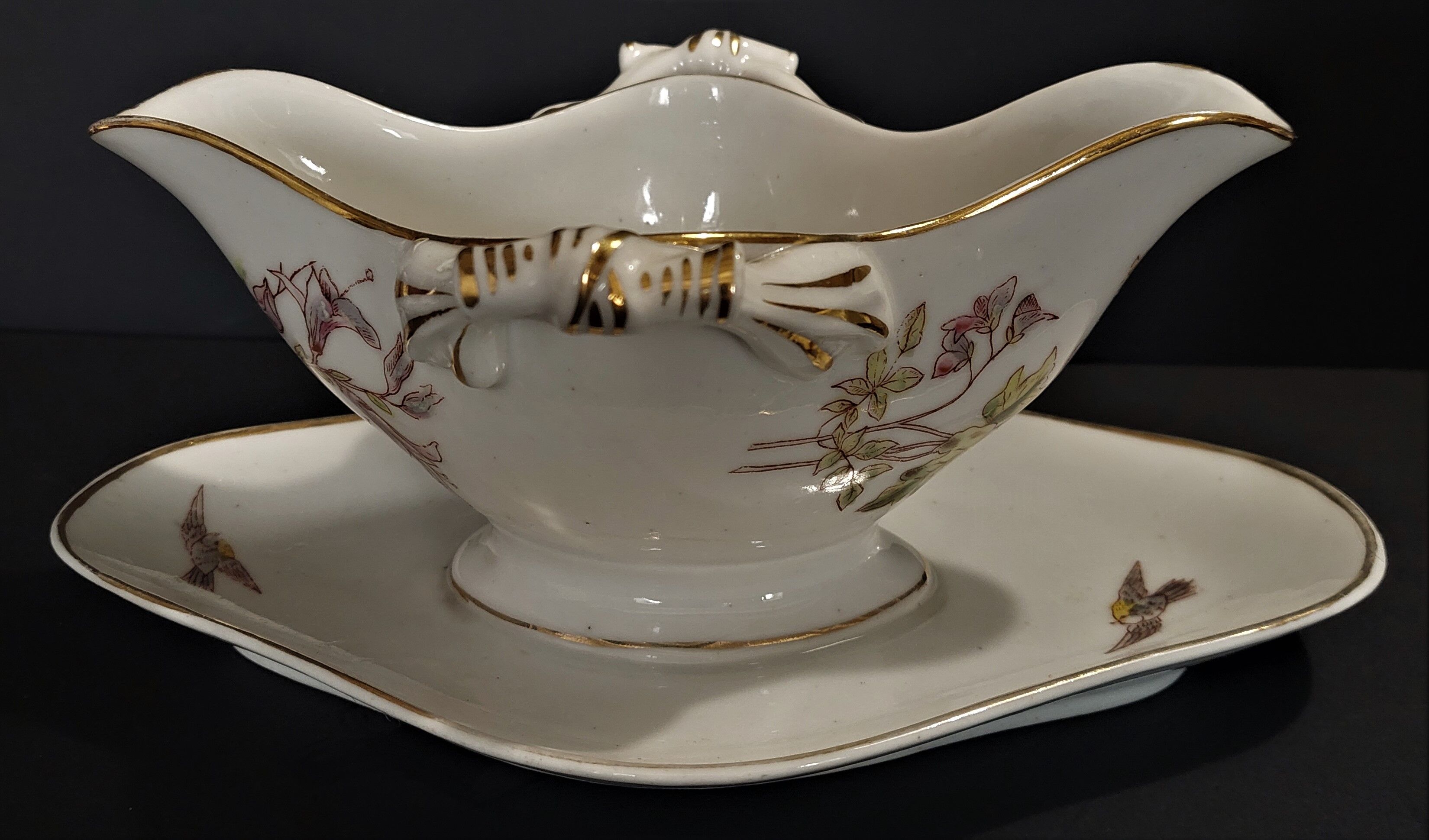 Saucière in porcelain of paris early twentieth century