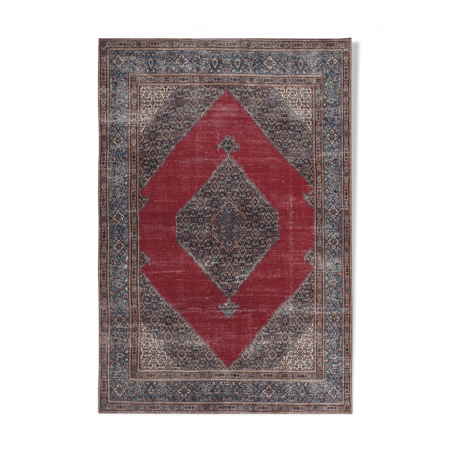 Tapis vintage turc de oushak tissé à la main 215x323 cm