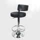 Bar stool black, eco-leather, Germany 90s
