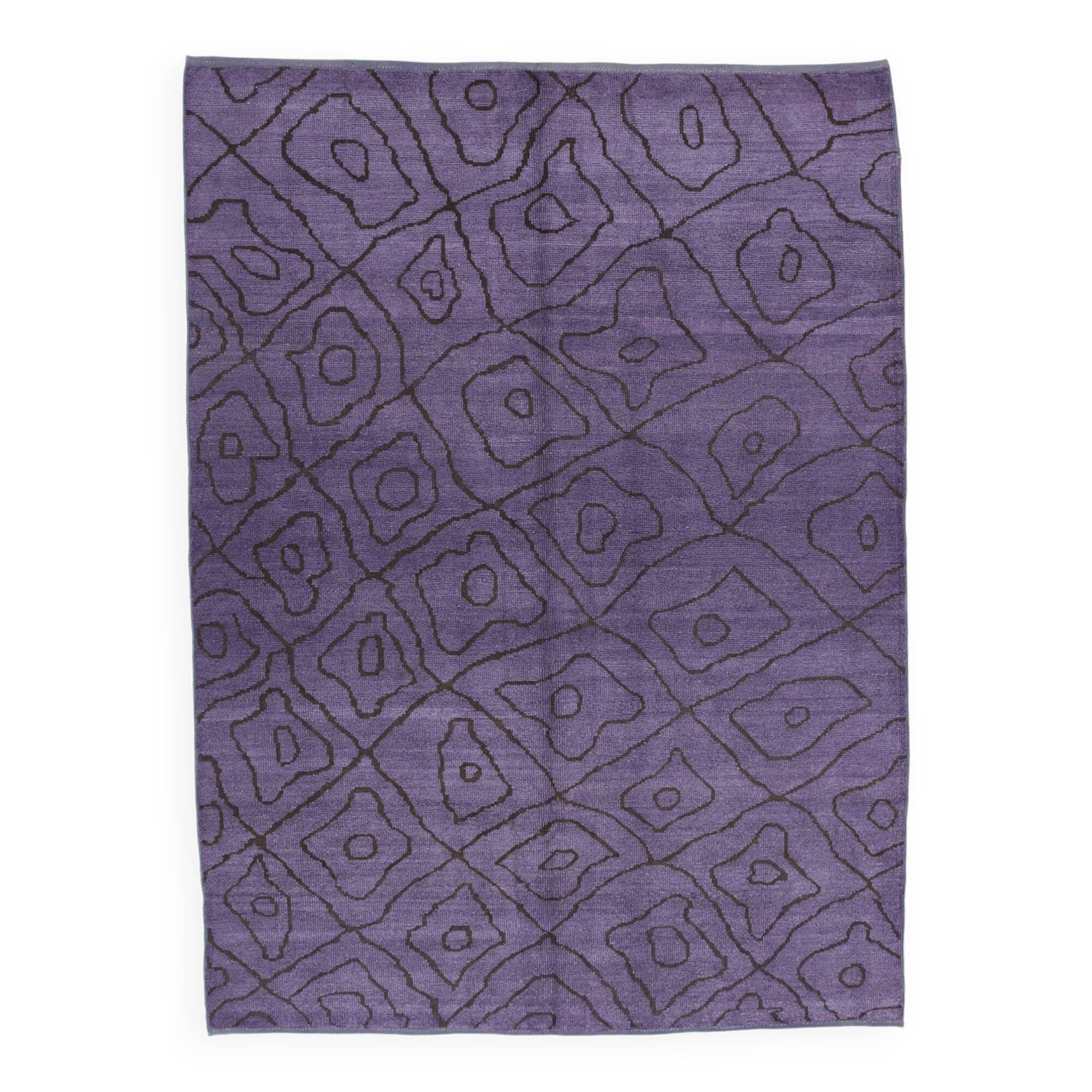 7x9 modern vintage purple  hemp area rug,