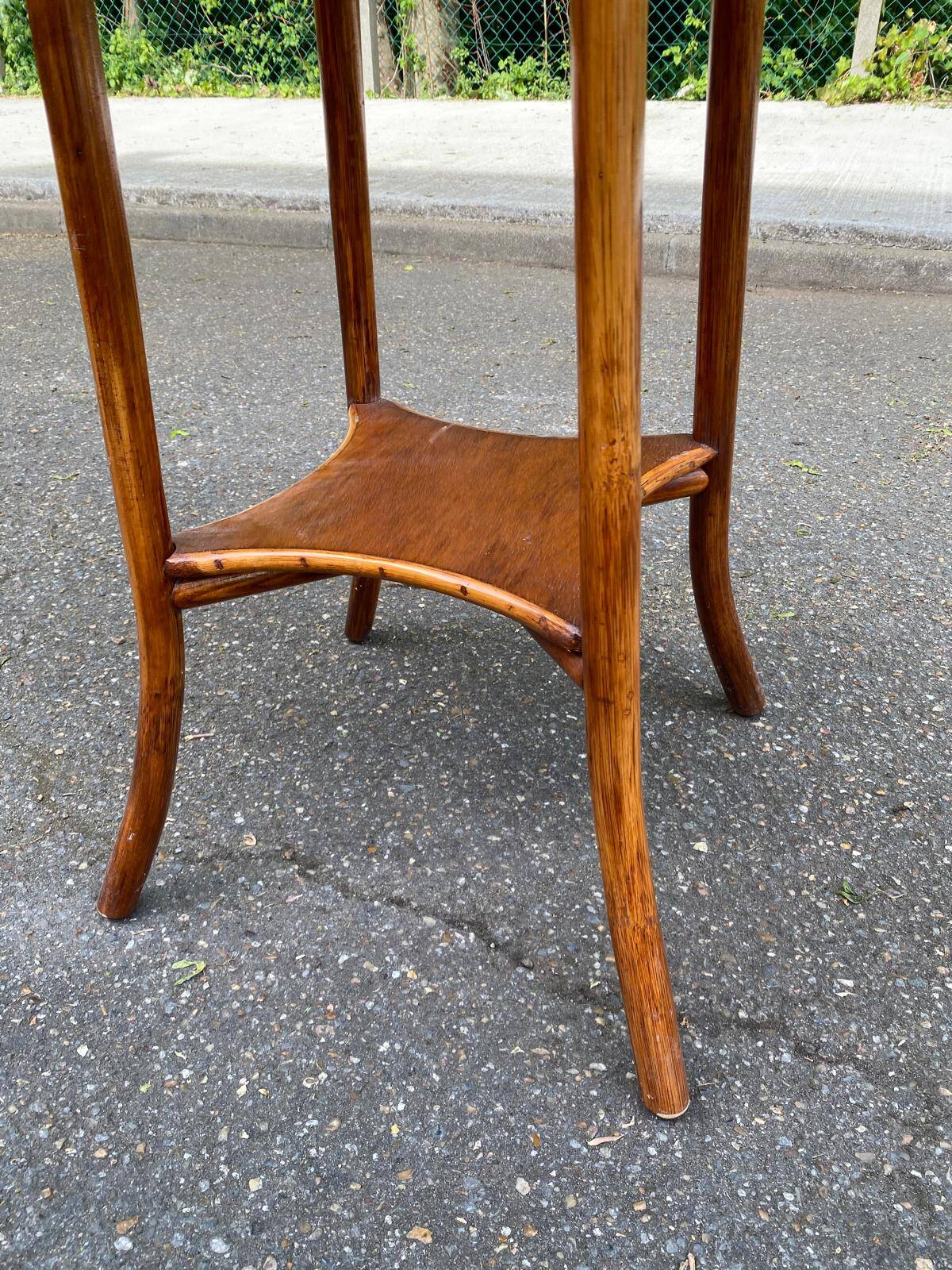 Vintage Art Nouveau shelf in solid wood and bamboo Maugrion Fran