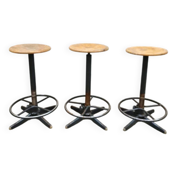 Tabourets de bar industriels vintage français