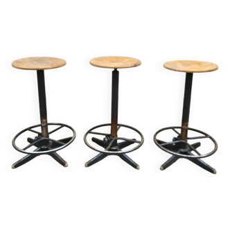 French vintage Industrial barstools