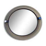 Round illuminated plastic mirror from the 70s