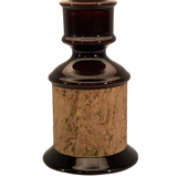 Cork and glass midcentury German desk or table lamp