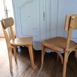 Set of 2 wooden bistro chairs