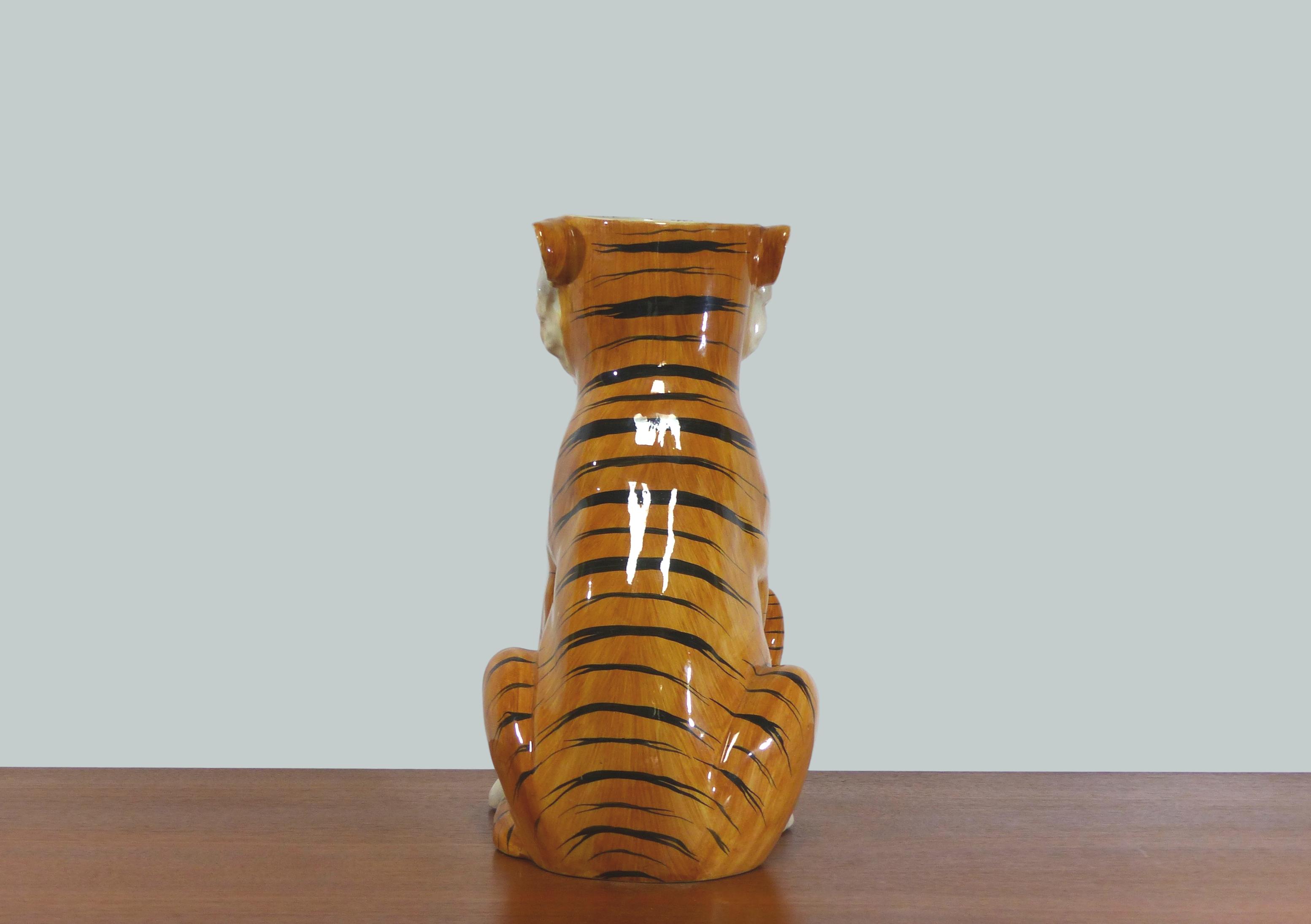 Vintage tiger umbrella holder 1970