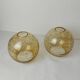 Duo amber glass globes 70s