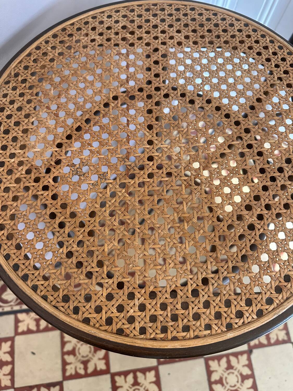 Wooden and cane bistro bar stools