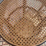 Wooden and cane bistro bar stools