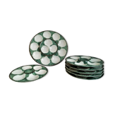 Serving of 6 oyster plates and 1 Longchamp dish
