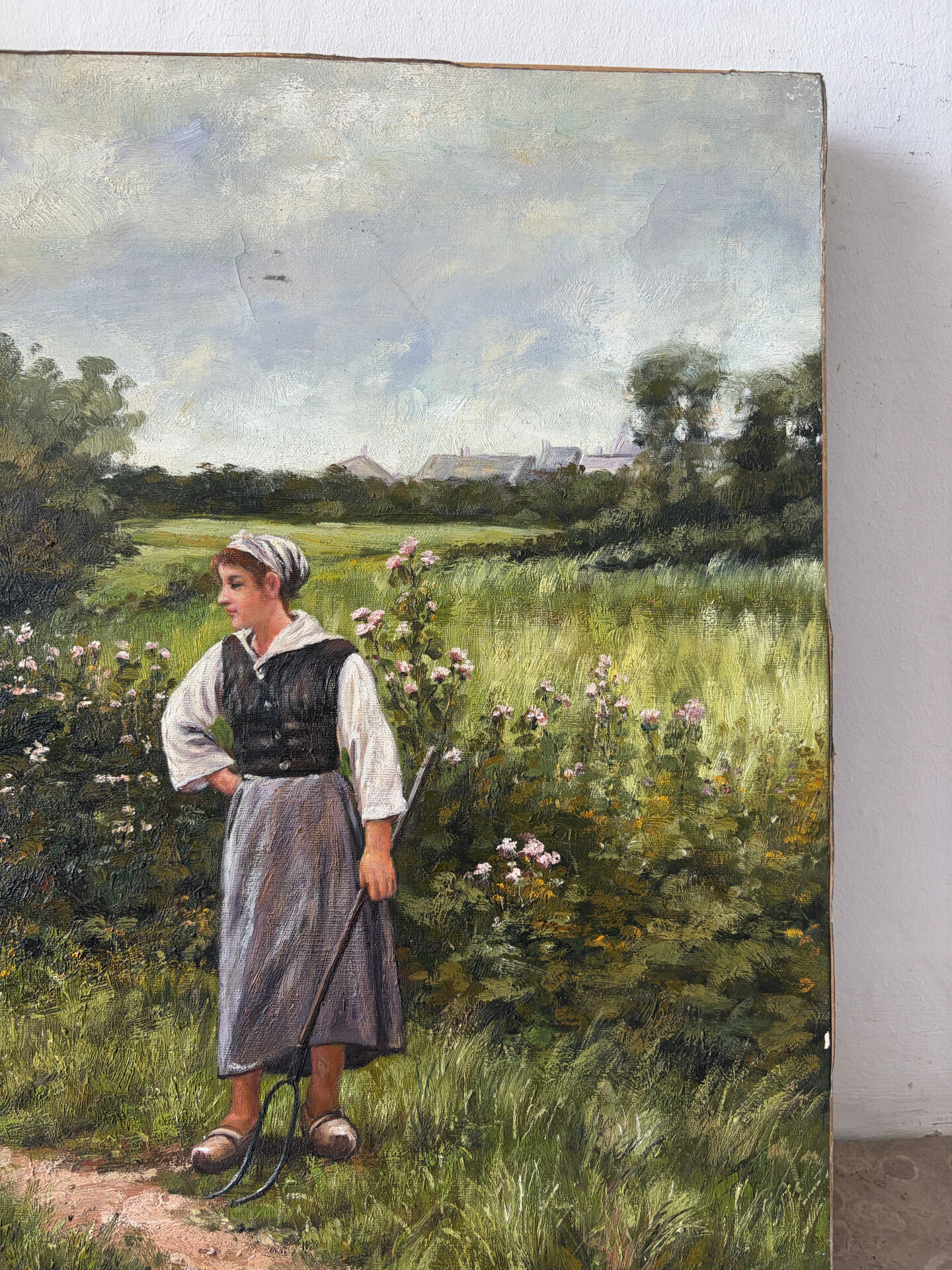 The well-kept cows, landscape, oil on canvas signed.