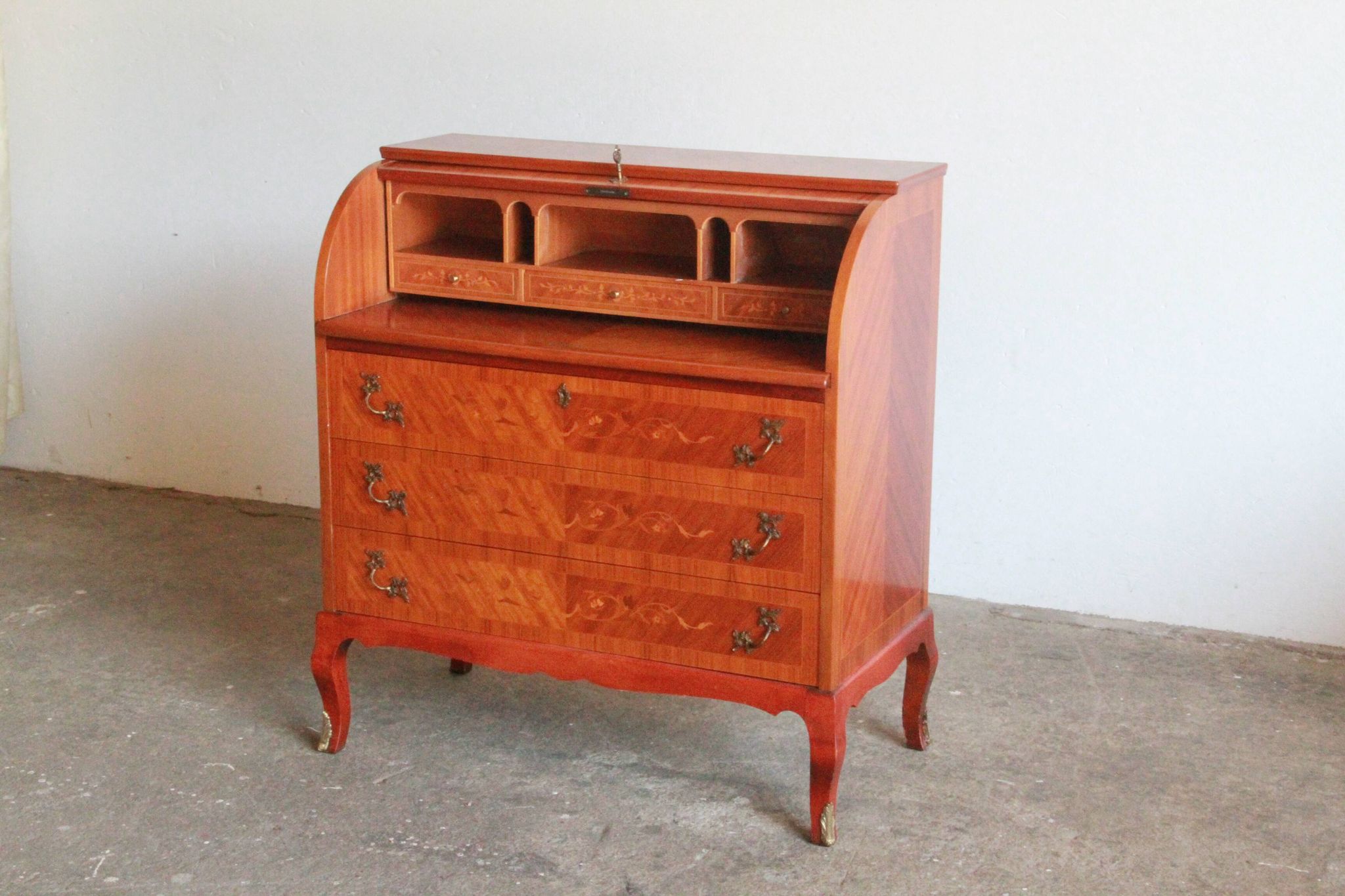 Secrétaire danois Edmund Jørgensen, milieu du 20e siècle, bureau cylindrique.