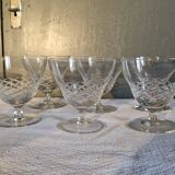 10 Verres à vin en cristal taillé, Circa 1930