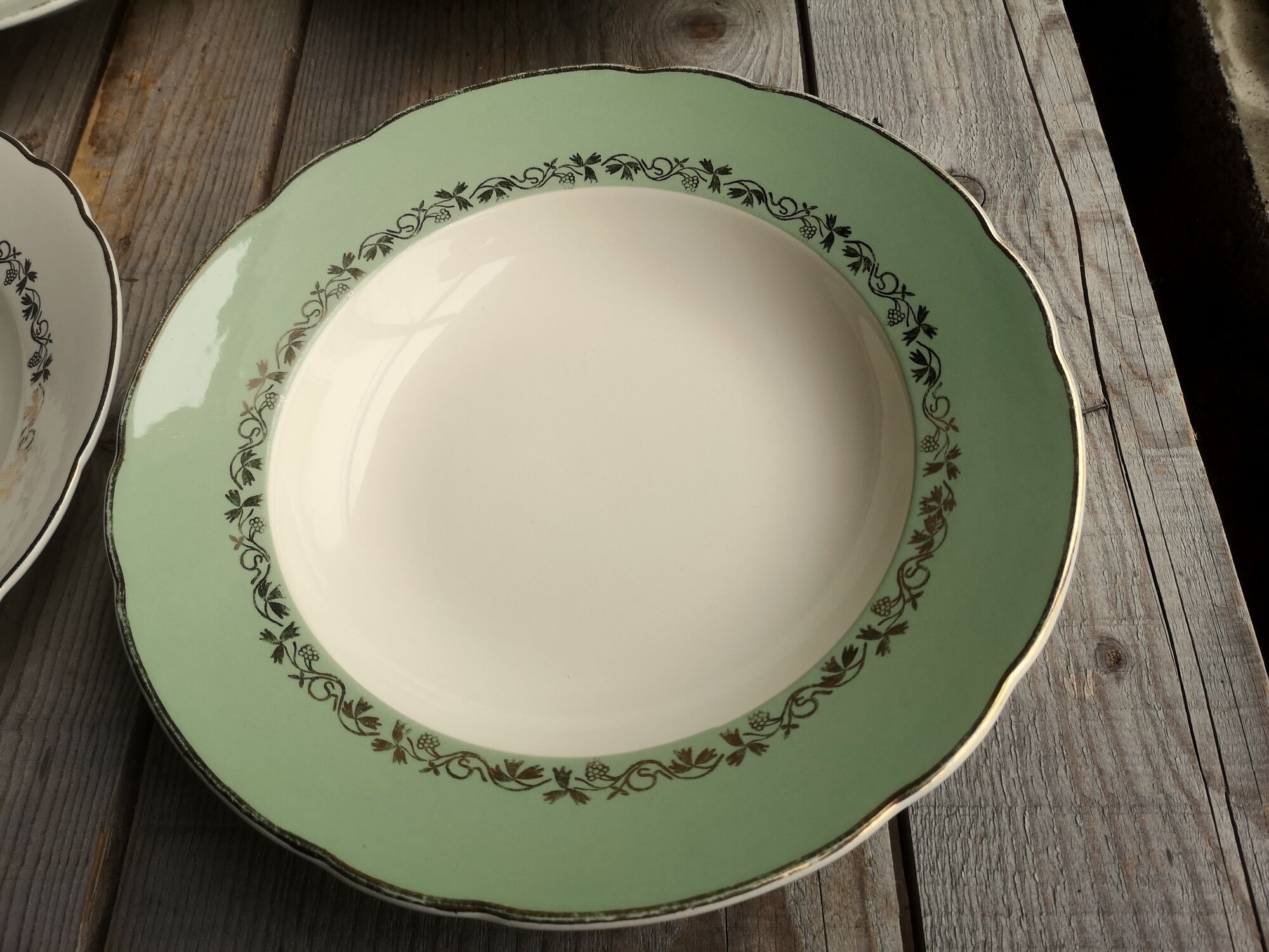 6 Villeroy & Boch deposed hollow plates in ceramics gold decoration