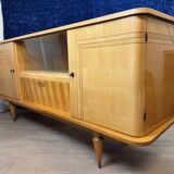 Art Deco sideboard with secret cache in sycamore and marquetry circa 1950