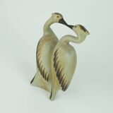Sgrafo mid century ceramic figurine pair of cranes 1970s model no. 1152