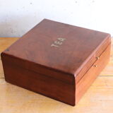 Tea box in wood and brass