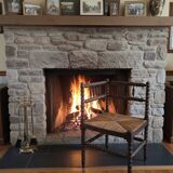 Antique corner fireplace armchair