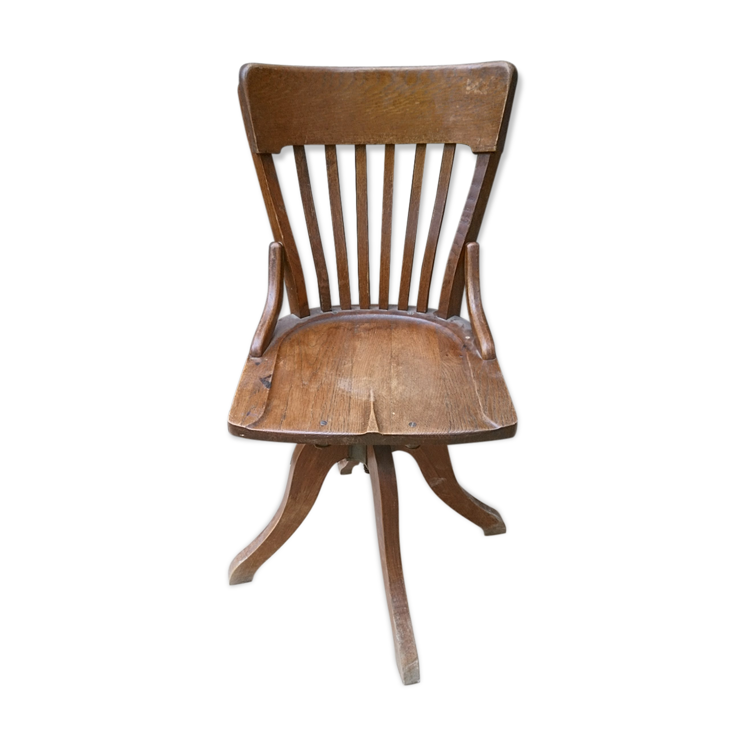 Chaise de bureau en chêne pivotante style américain