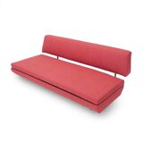 Red fabric sofa bed, 1960s