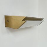 Vintage XL wall light, matte gold metal and perspex, France, 1960.