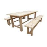 Fir table with bench