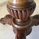 Wooden gueridon with marble, lion paw legs.