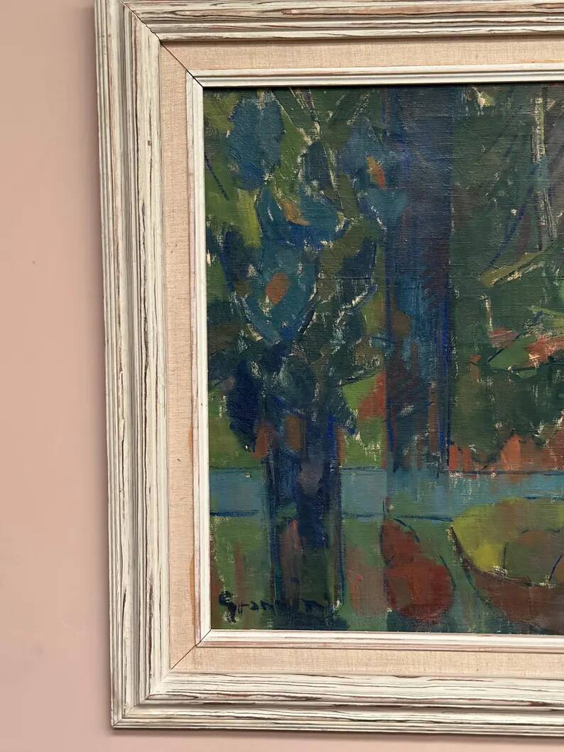 Original Swedish Oil on Canvas – "Still Life with Bowl of Fruit" by Svan Grandin – Signed – Vintage & Framed – 91 × 83 cm (35.8" × 32.7")