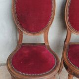Set of 4 Louis XVI medallion chairs in walnut