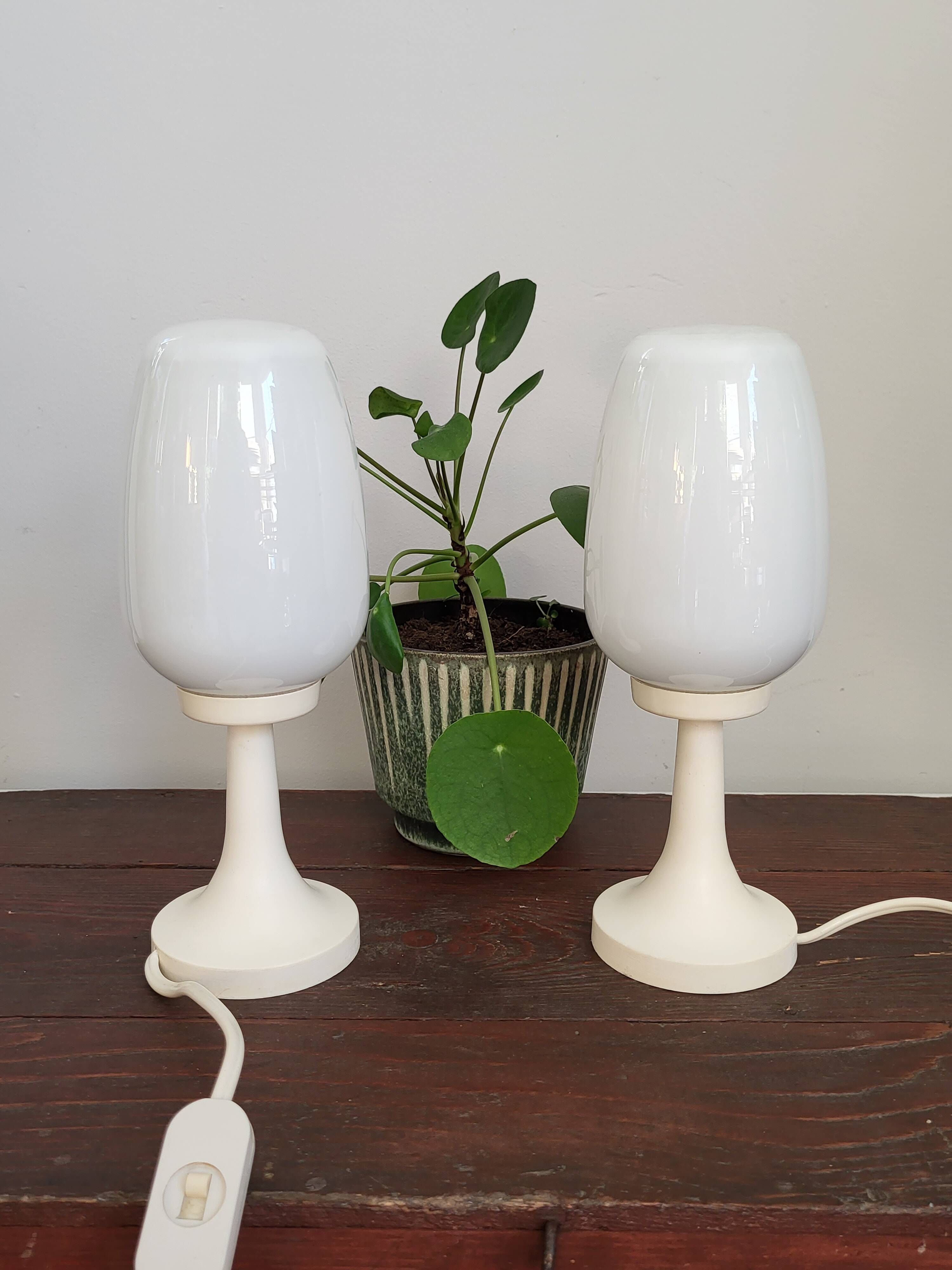 Lampes de table Space Age blanches, années 1960