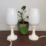 Lampes de table Space Age blanches, années 1960