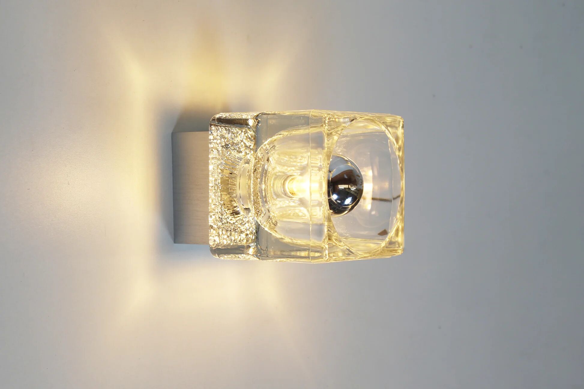 Pair of 1970s glass wall lamps by Peill & Putzler (4 pairs available)