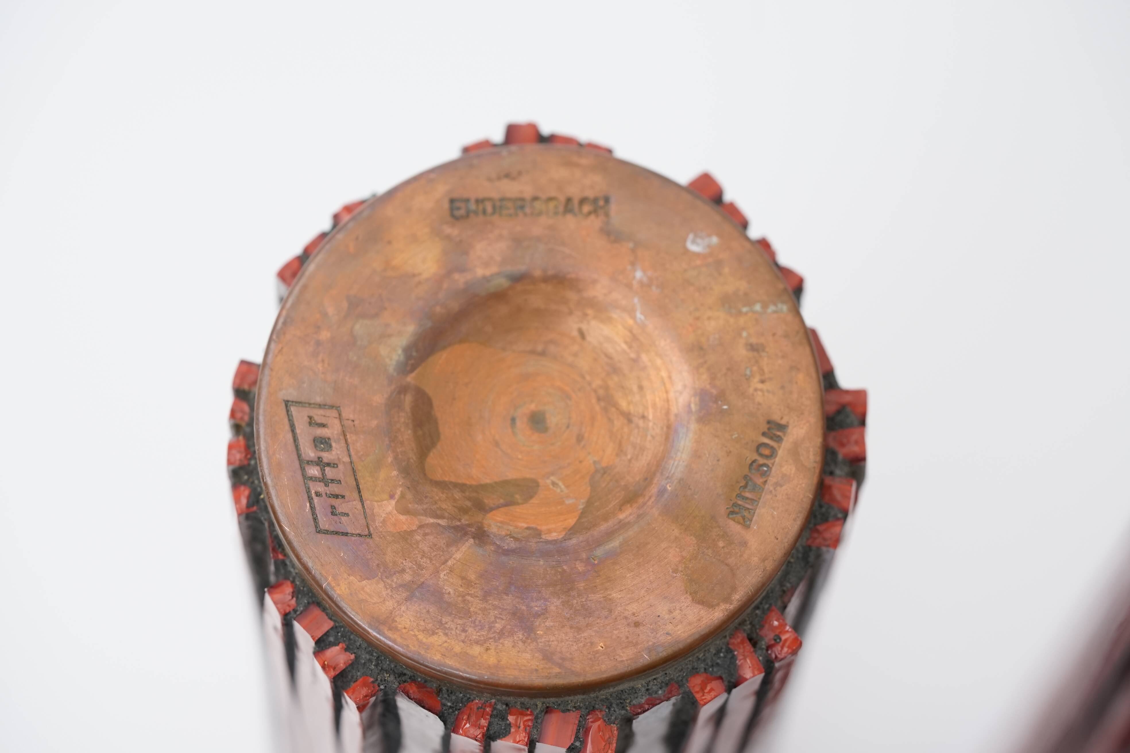 Pottery Mosaic Vases by W. Zimmermann for Ritter Set of 3