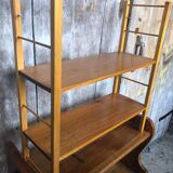 Old modular wall shelf tomado light wood vintage
