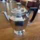 Belle Époque teapot in silver-plated metal and ebony – octagonal shape