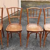 4 chaises bois courbé 1920/1940.