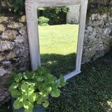 Old white mirror patinated 90x119cm