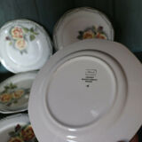 Set of 9 Digoin plates model Odile flat