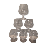 6 crystal cognac glasses