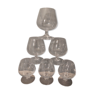 6 crystal cognac glasses
