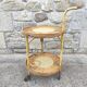 Round dessert bar in rattan and vinyl braided straw way