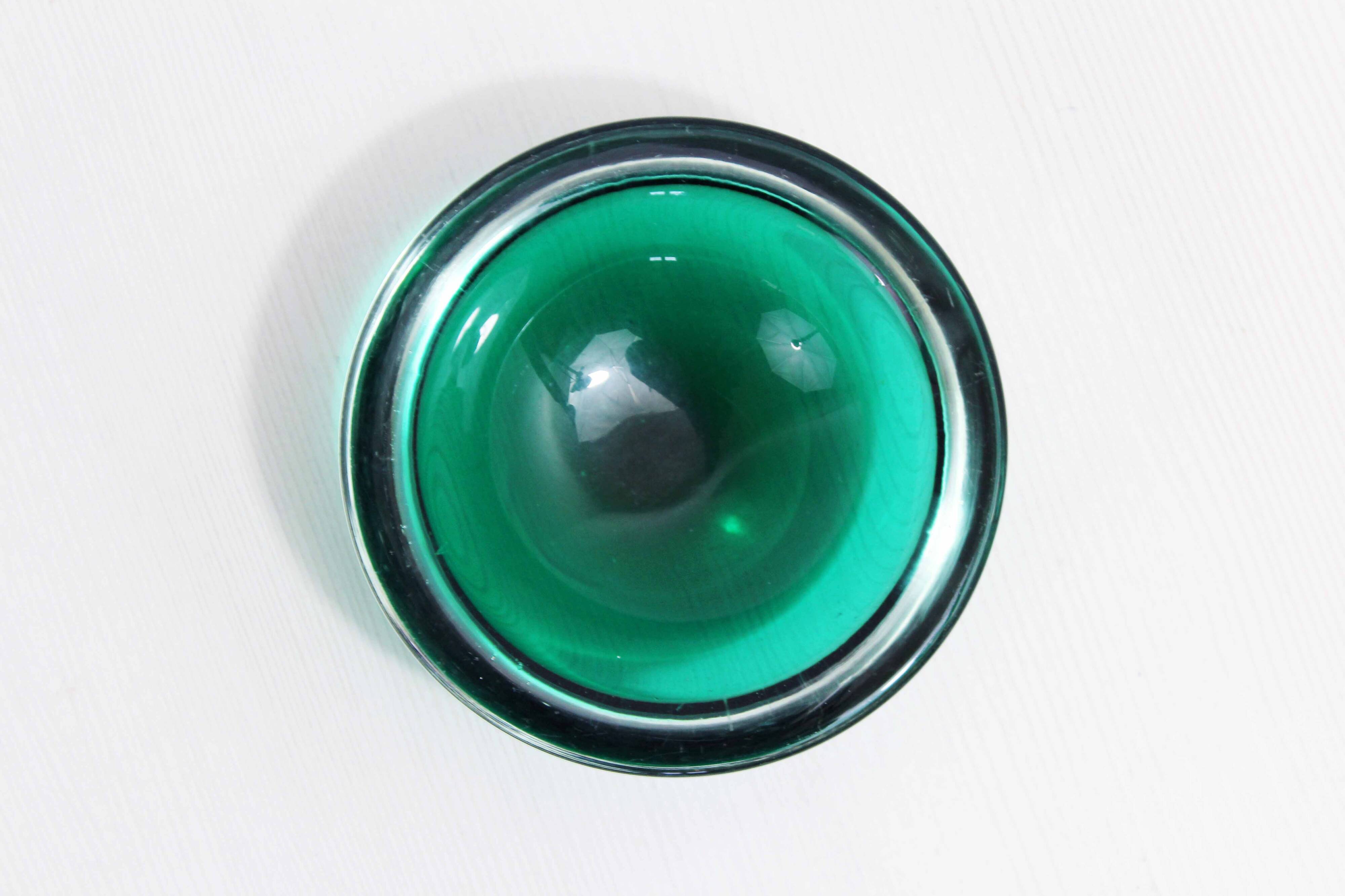 Green Murano glass ashtray