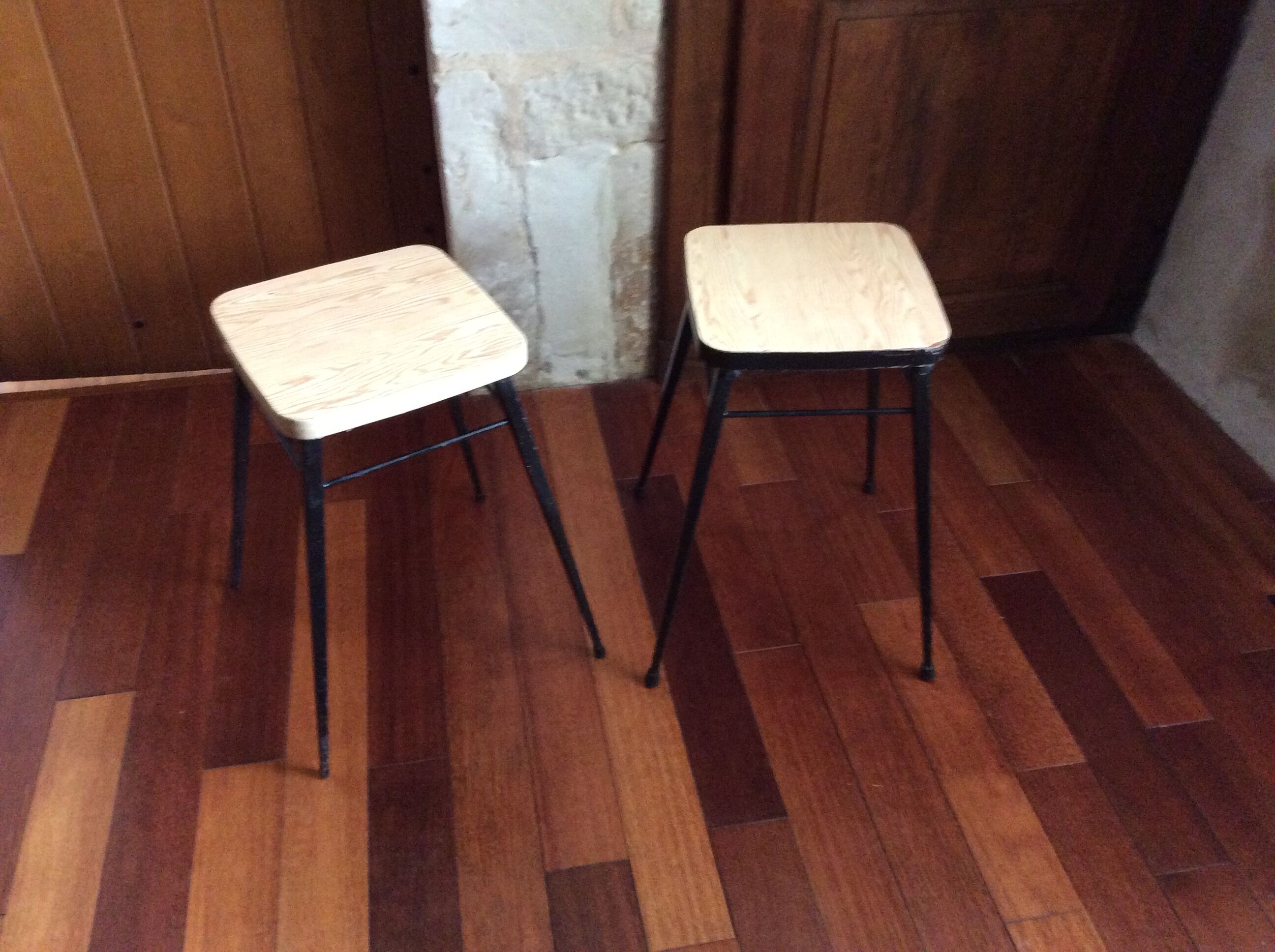 Pair of vintage formica stools
