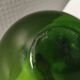 Beautiful "Hulvase/flower globe" in olive green color. Denmark 1970s