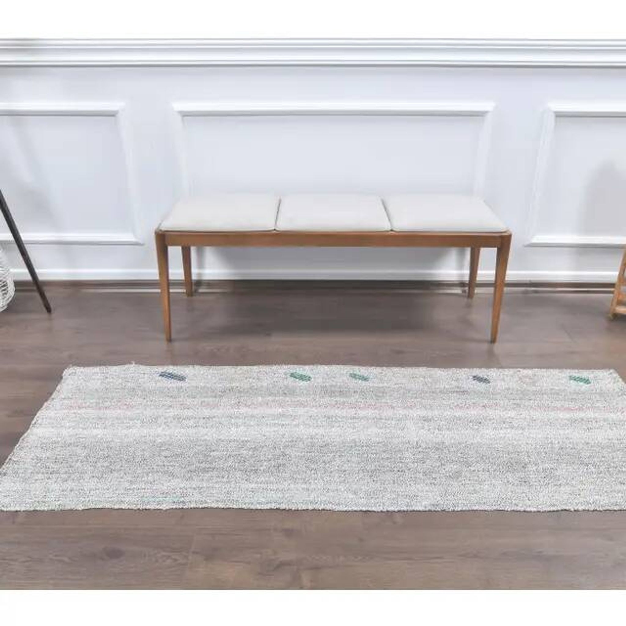 Turkish Vintage Kilim Handwoven Flatweave Wool Rug 70x195