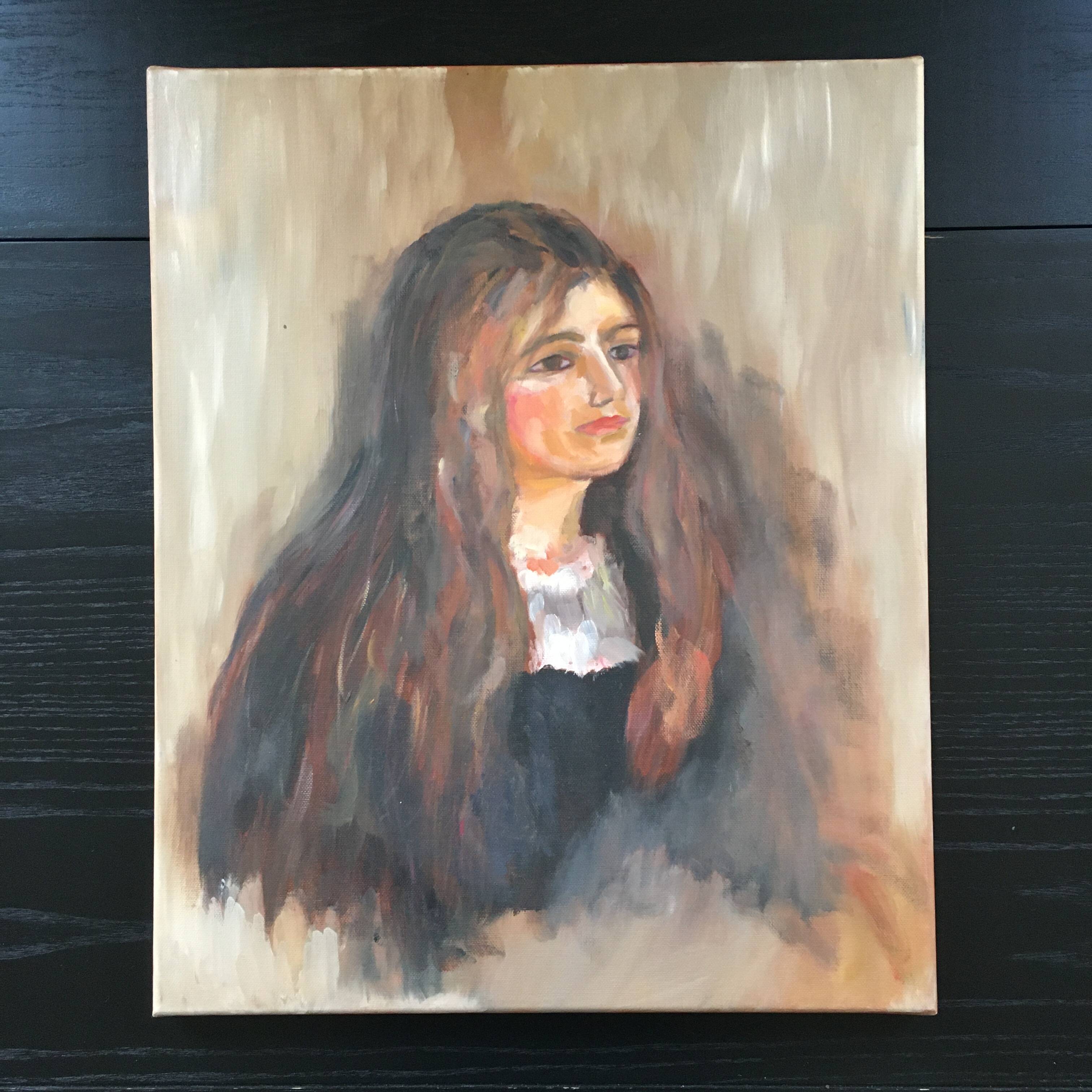 Tableau jeune femme aux cheveux longs