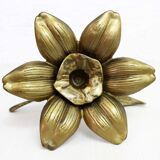 Brass flower candle holder