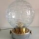 Structured glass globe lamp and metal-brass/ vintage 60s and 70s base
