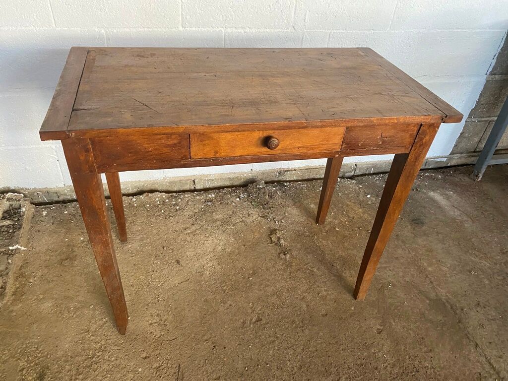 Solid oak desk with 1 drawer 90x48cm